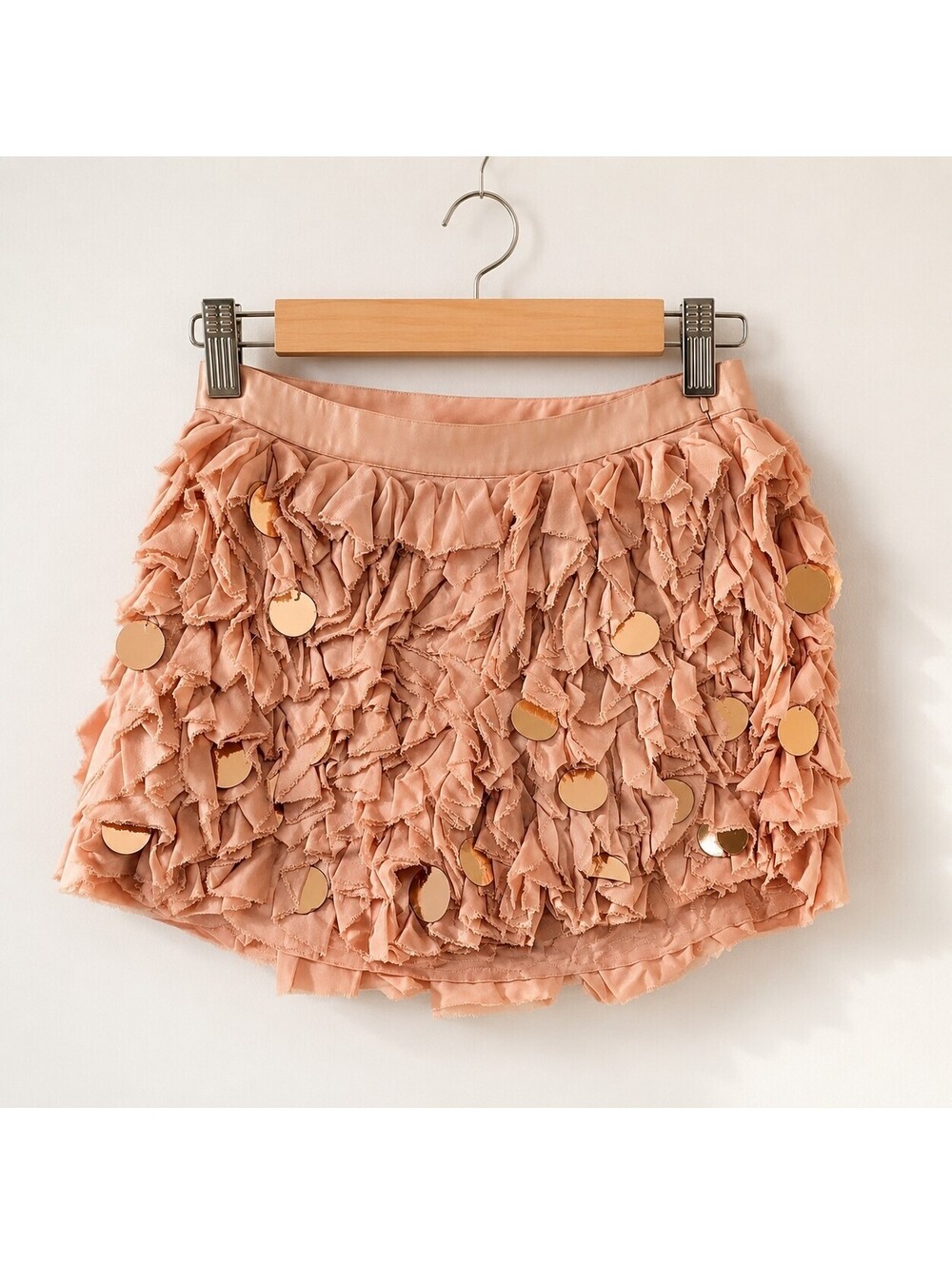 PINKO Rosa Mogano Ruffle Mini Skirt NWT